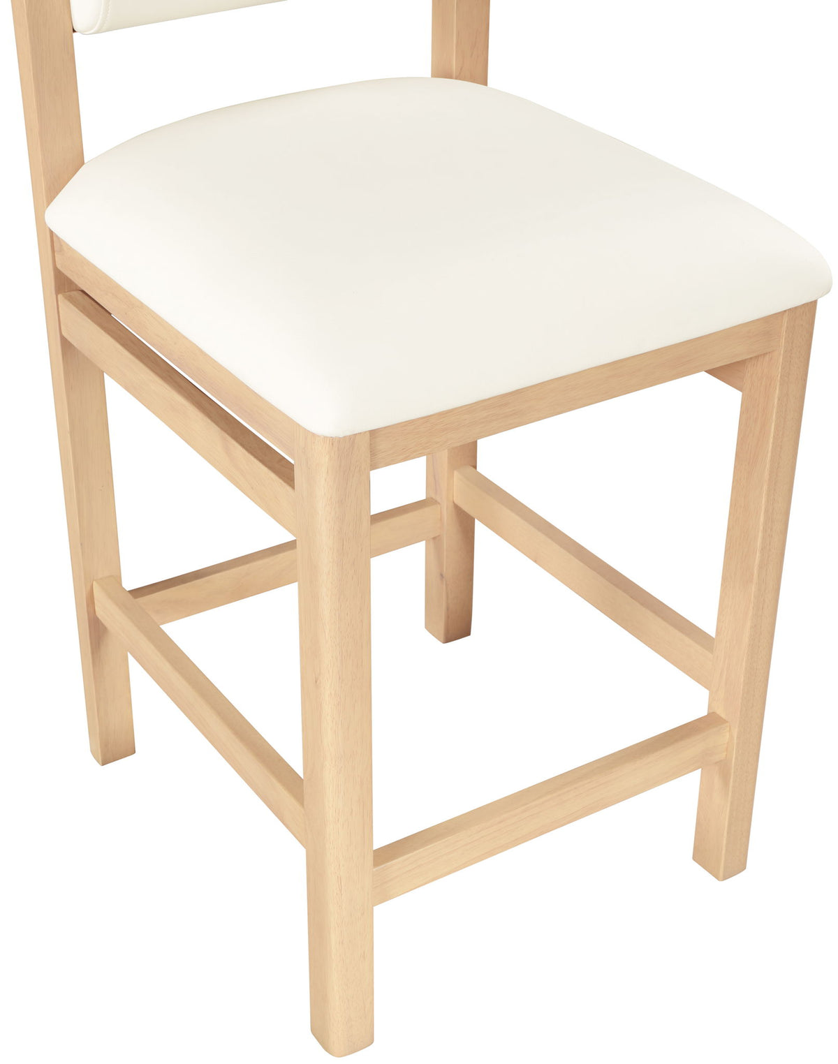 Roundhill - Faux Leather Counter Stool - Natural Frame