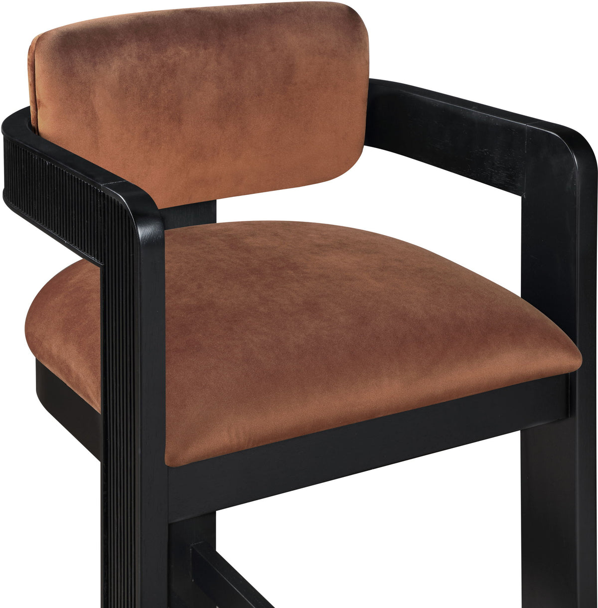 Sacha - Velvet Stool With Black Base