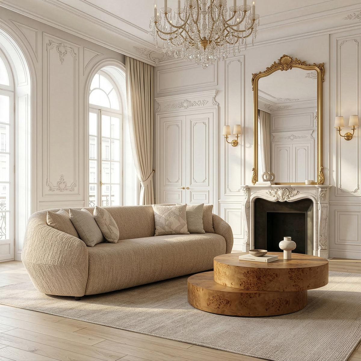 Belinda - Modern Beige Fabric 4-Seat Sofa by VIG Furniture - View 5