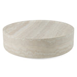 Benji - Modern Faux Travertine Round Large Coffee Table by VIG Furniture - View 2