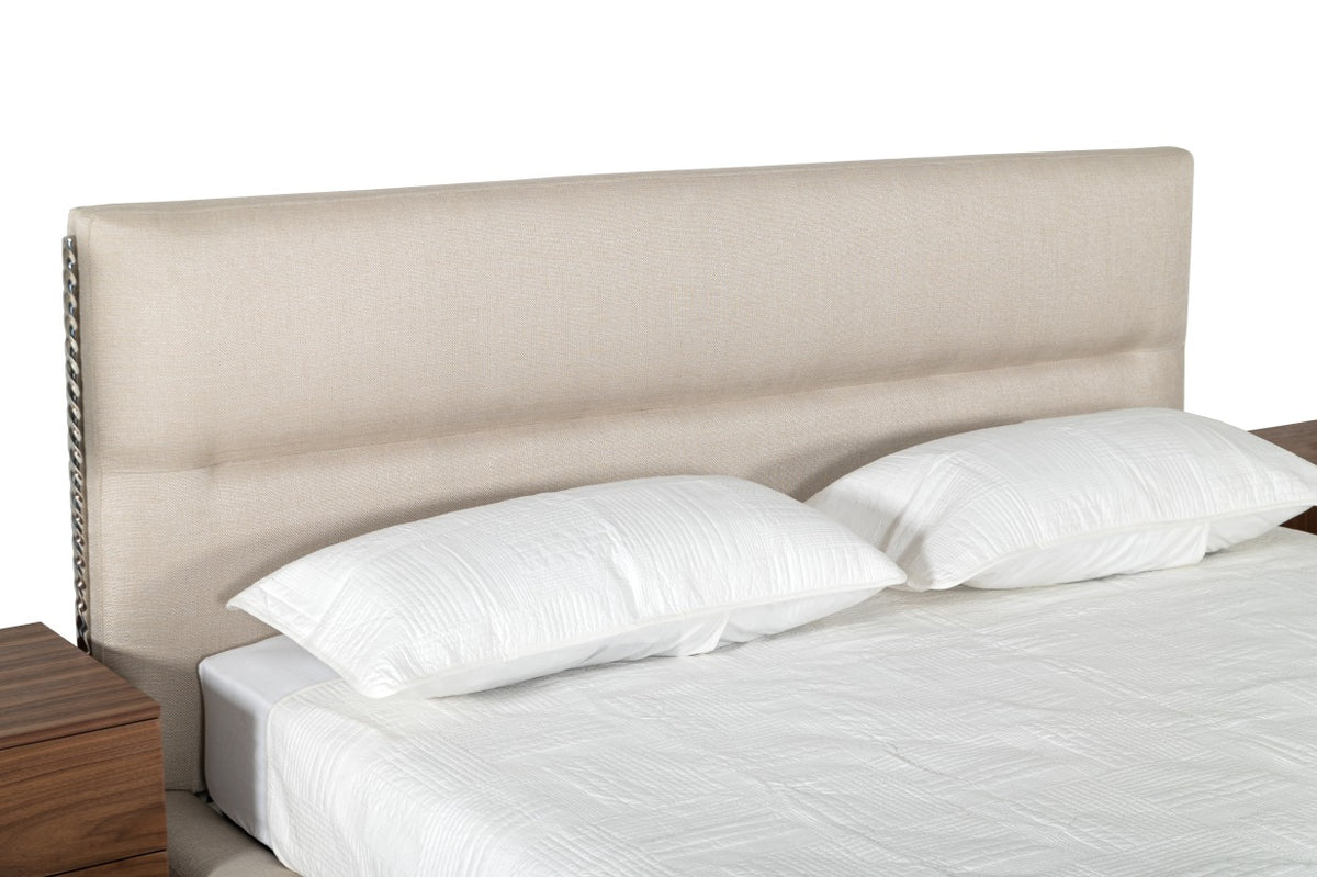 Bergeron - Contemporary Cream Woven Fabric Bed by VIG Furniture - View 7