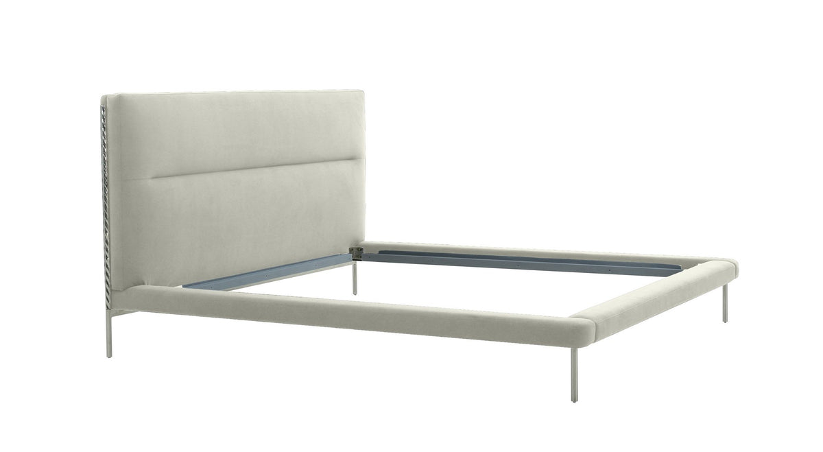 Bergeron - Queen Contemporary Cream Woven Fabric Bed by VIG Furniture - View 1