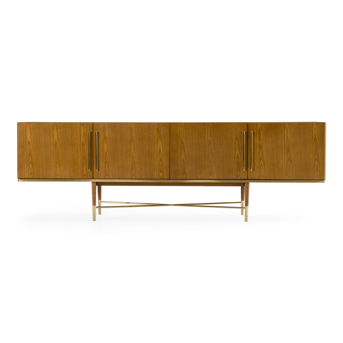Bernard Mid-Century Modern Walnut & Gold Buffet by VIG Furniture - View 1