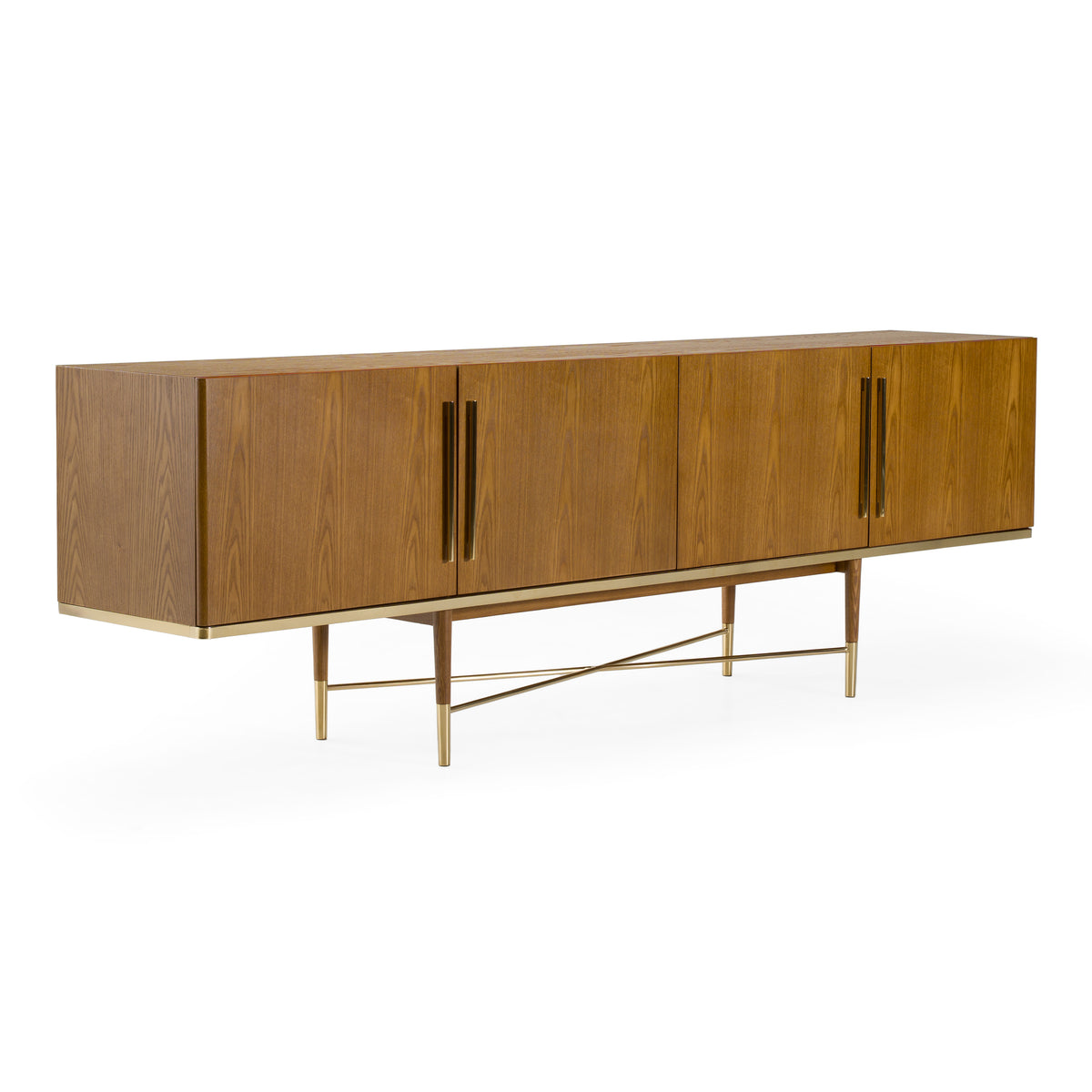 Bernard Mid-Century Modern Walnut & Gold Buffet by VIG Furniture - View 2