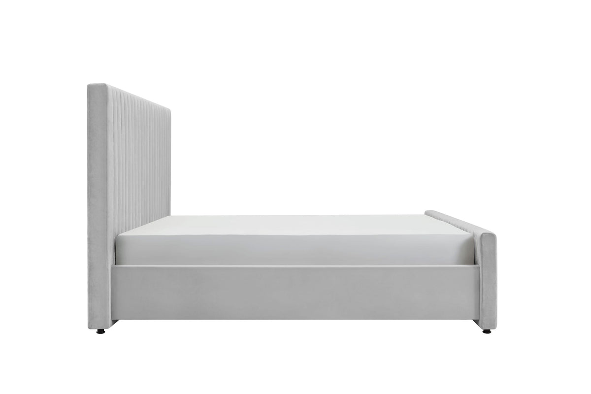 Eastern King Beverly - Modern Grey Velvet Bed by VIG Furniture - View 2