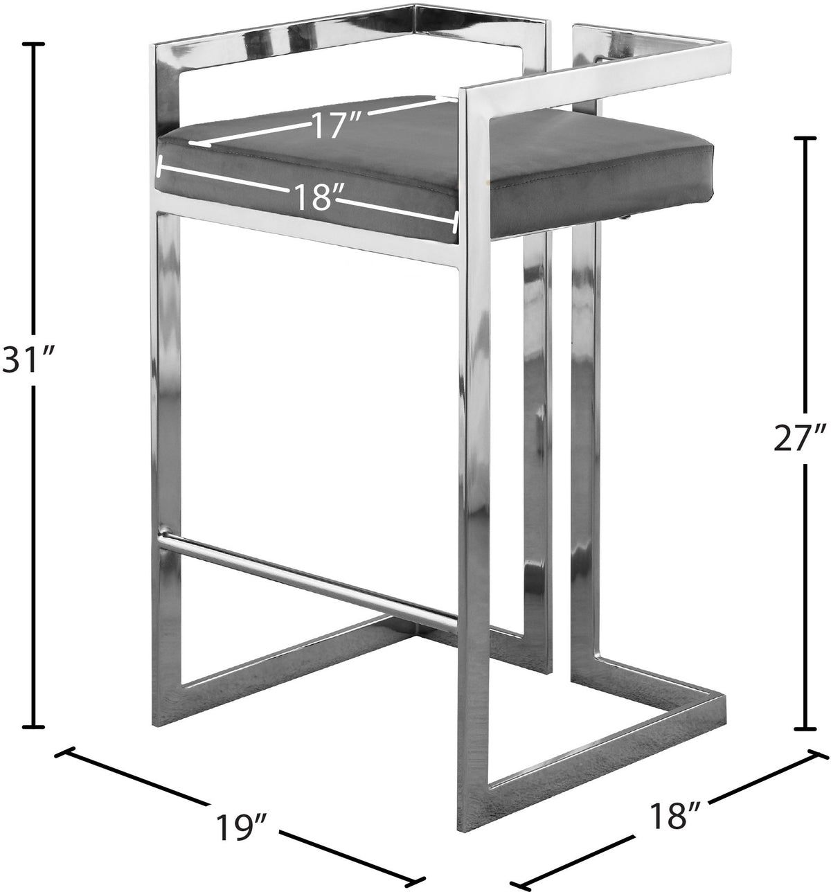 Ezra - Stool with Chrome Legs (Set of 2)