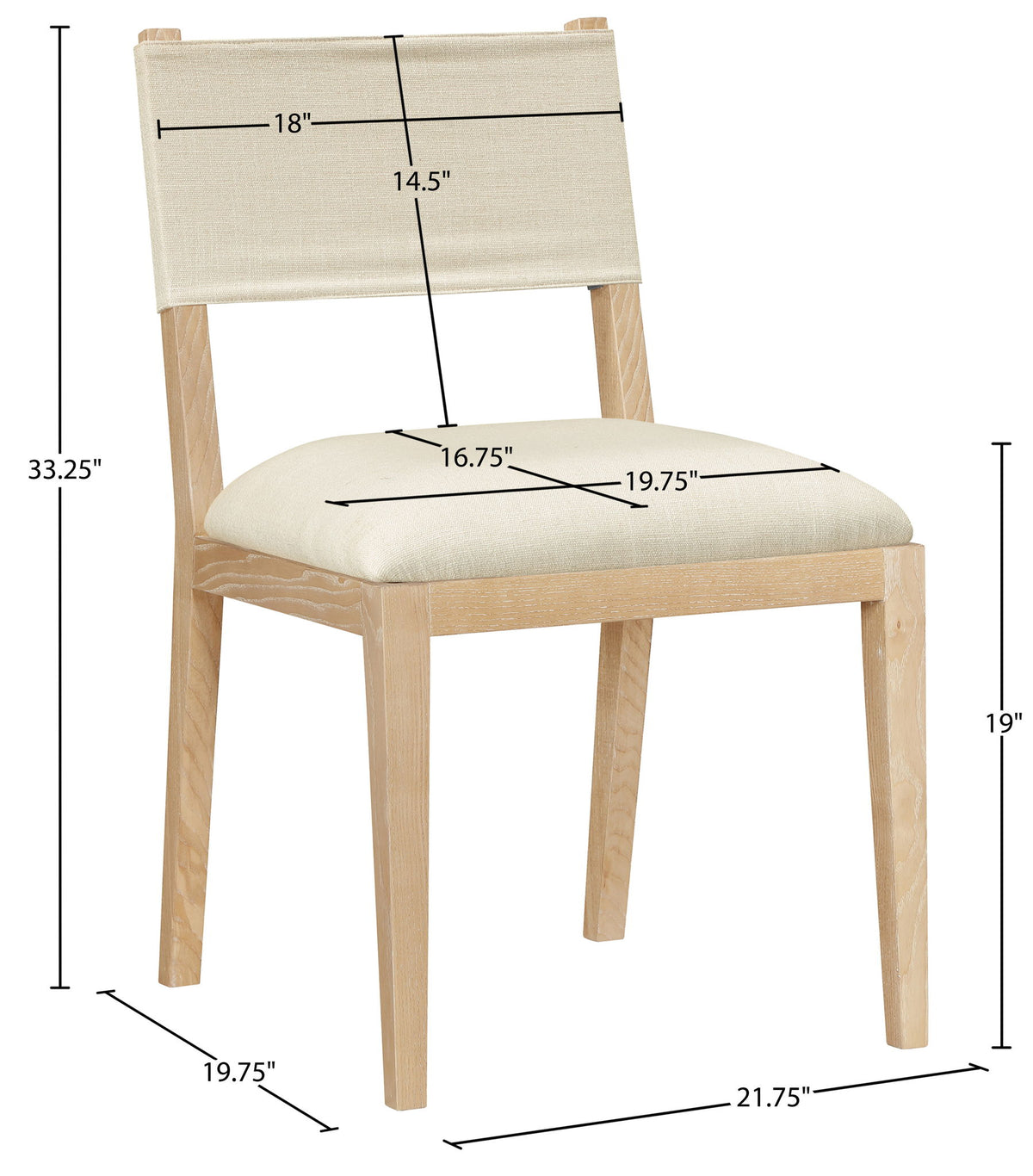 Avon - Linen Textured Performance Fabric Upholstered Dining Side Chair (Set of 2)