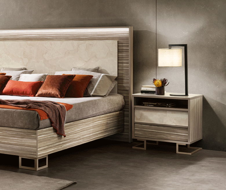Luce - Nightstand - Beige / Light Brown