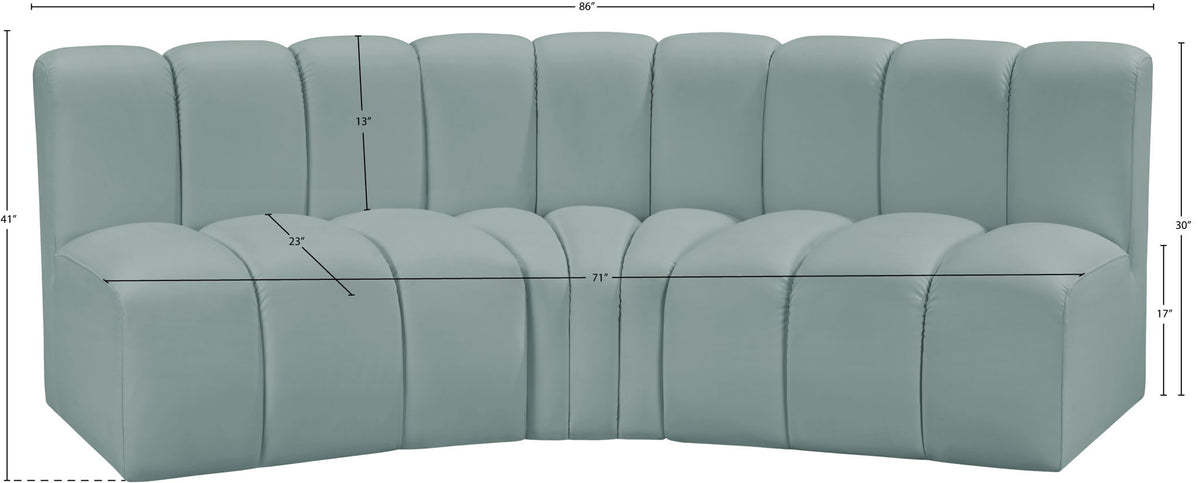 Arc - Faux Leather 3 Piece Modular Corner Sofa