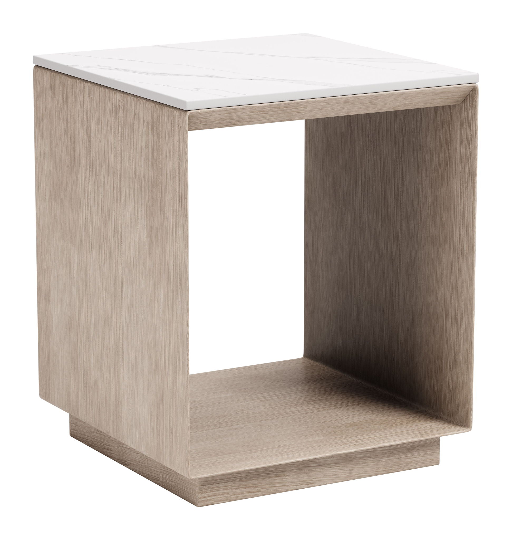 Tidecrest - Side Table - White / Light Brown