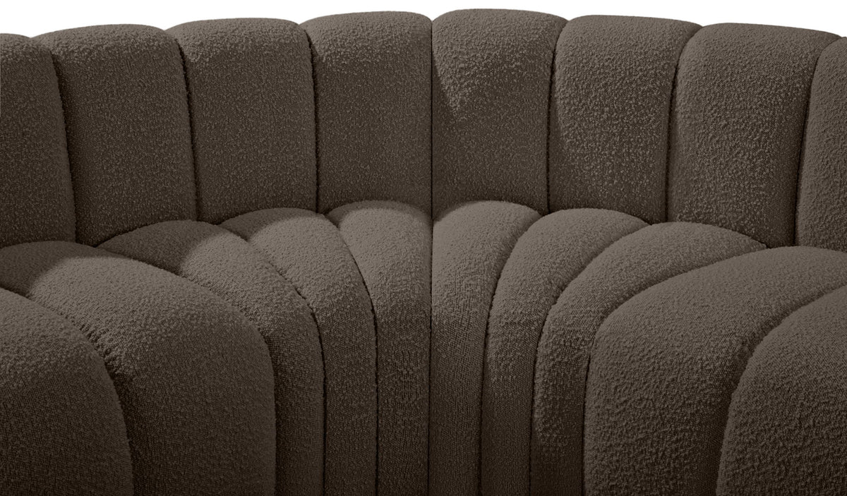 Arc - Boucle Fabric 6 Piece Curved Modular Sofa
