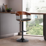 Larisa - Adjustable  Wood Bar Stool - Walnut