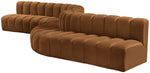 Arc - Velvet 8 Piece Curved Modular Sofa - Saddle