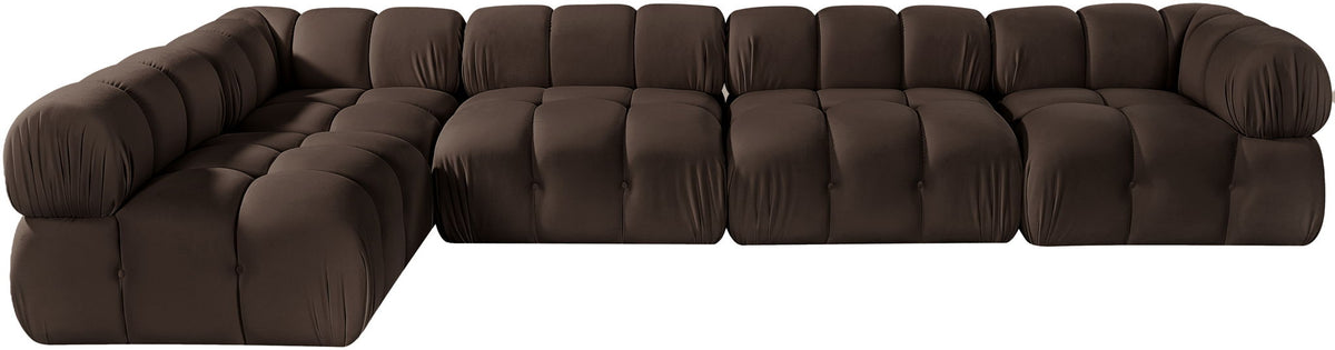 Orin - Velvet 5 Piece Modular Sectional