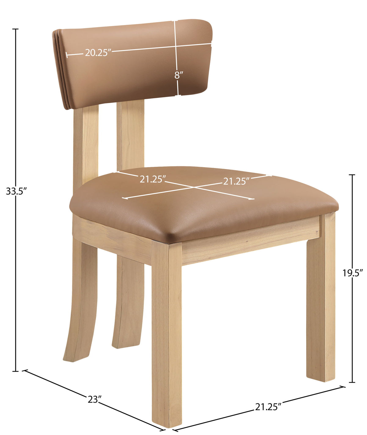 Lavrin - Vegan Leather Dining Side Chair (Set of 2) - Natural Base