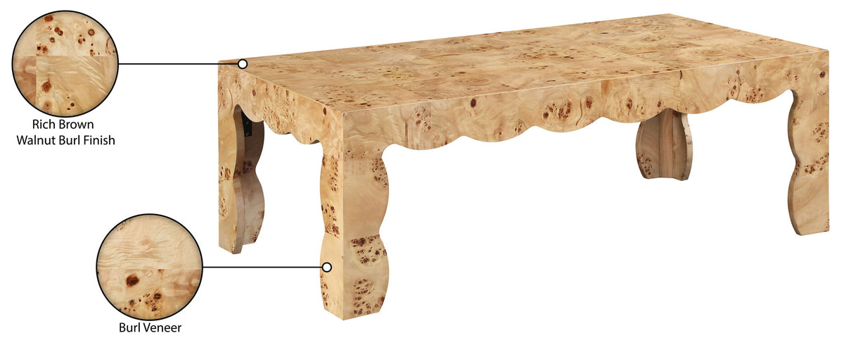 Vassa - Burl Veneer Coffee Table