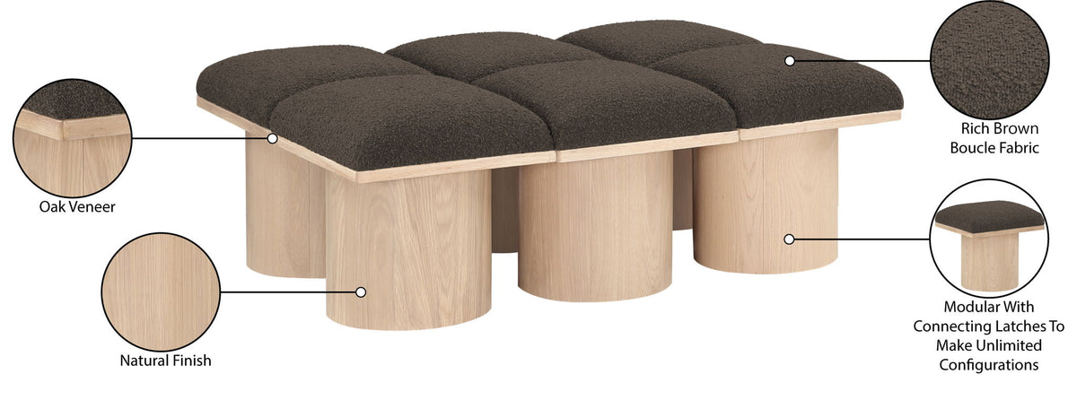 Pavilion - 6 Piece Modular Bench With Natural Base