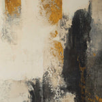 Landslide - Framed Abstract Print - Black / Brass / Gold / Gray / Orange / White / Yellow