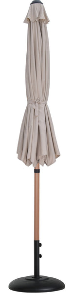 Fiji - Aluminum Patio Umbrella With Round Black And Teak Base
