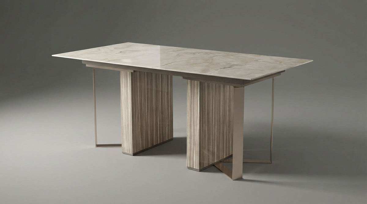 Luce - Dining Table - Beige / Light Brown