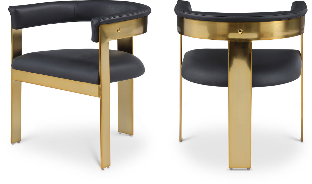 Romeo - Faux Leather Dining Chair With Gold Base (Set of 2)