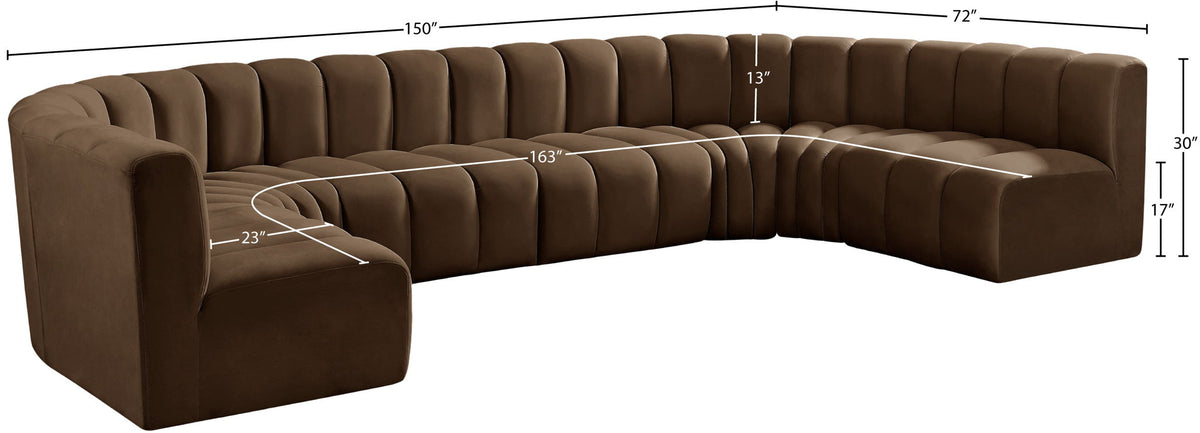 Arc - Velvet Modular U-Shaped Sectional