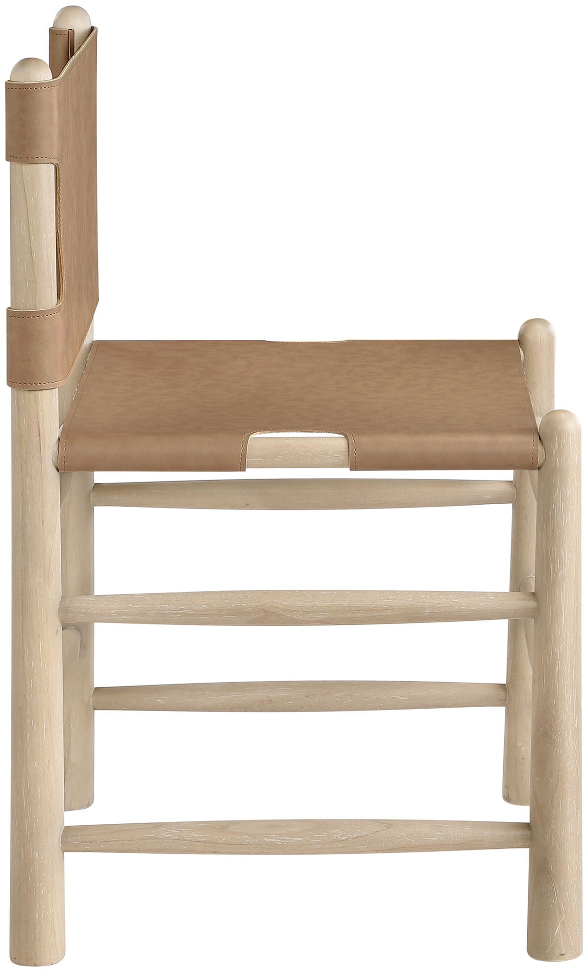 Santos - Vegan Leather Upholstered Dining Chair With Stained Natural Base (Set of 2)