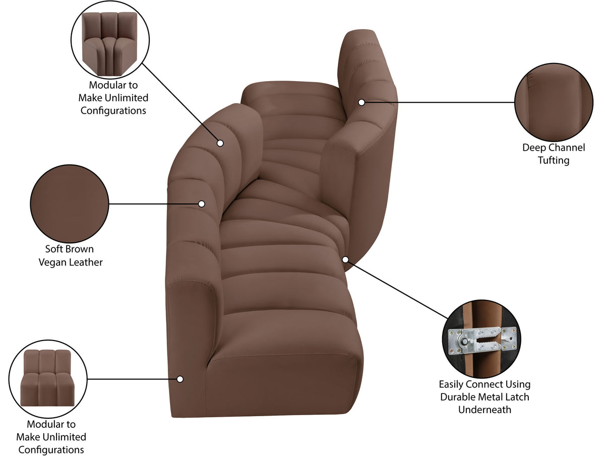 Arc - Faux Leather 4 Piece Sofa