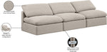 Indulge - Linen 3 Seat Modular Armless Sofa