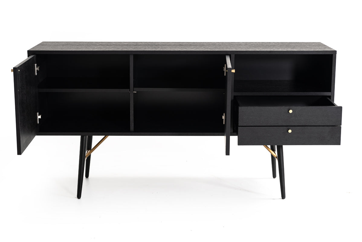 Billy Modern Black Oak & Gold Buffet by VIG Furniture - View 2