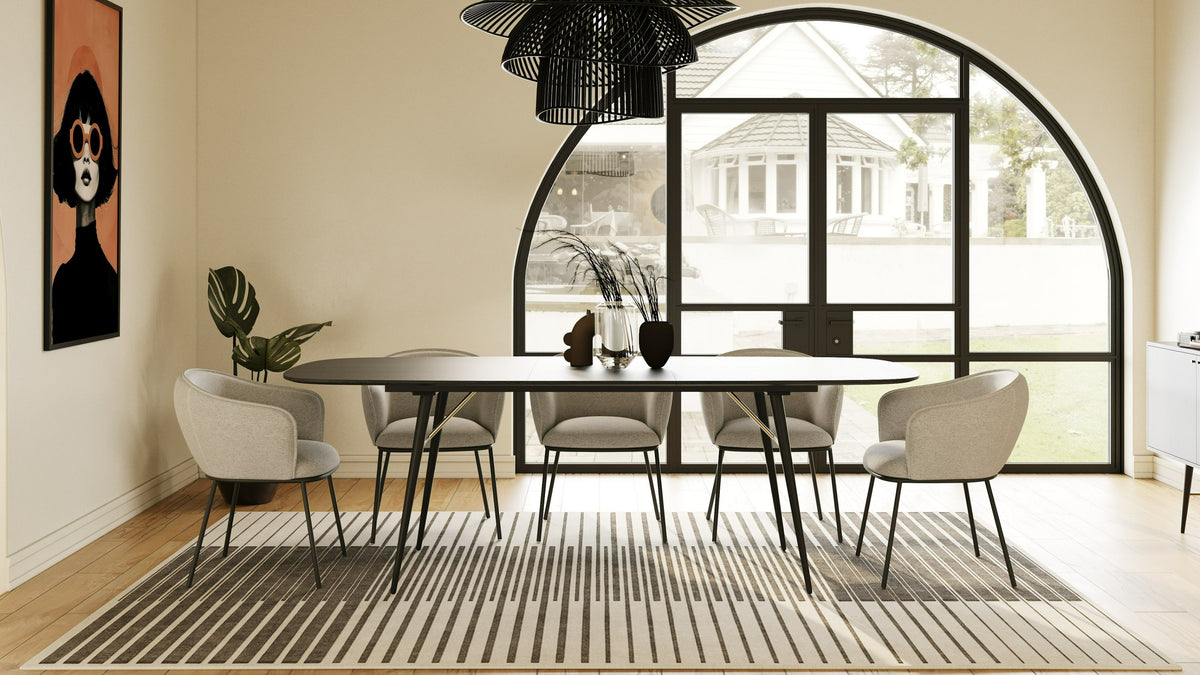 Billy Modern Black Oak & Gold Extendable Dining Table by VIG Furniture - View 7