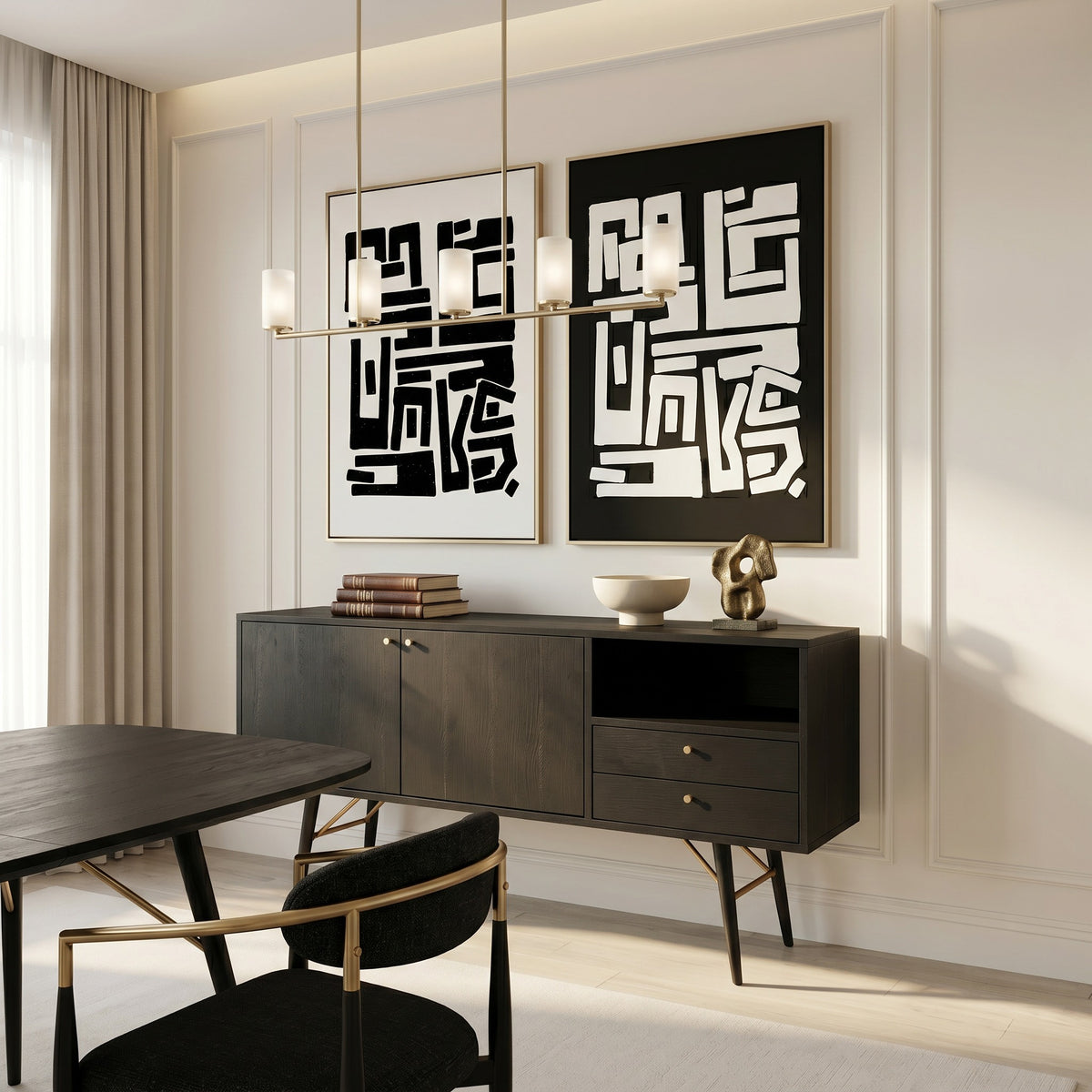 Billy Modern Black Oak & Gold Buffet by VIG Furniture - View 5