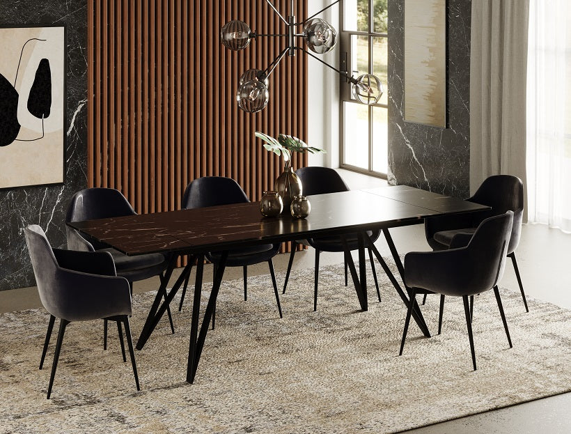 Bobby - Modern Black Ceramic Extendable Dining Table by VIG Furniture - View 3