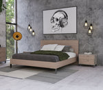 Queen Boston - Modern Brown Oak & Brushed Stainless Steel Bed by VIG Furniture - View 1