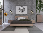 Eastern King Boston - Modern Brown Oak & Brushed Stainless Steel Bed by VIG Furniture - View 2