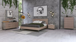 Queen Boston - Modern Brown Oak & Brushed Stainless Steel Bed by VIG Furniture - View 3