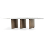 Bounty - Modern White Ceramic + Antique Brass Dining Table by VIG Furniture - View 1