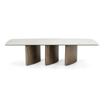 Bounty - Modern White Ceramic + Antique Brass Dining Table by VIG Furniture - View 2