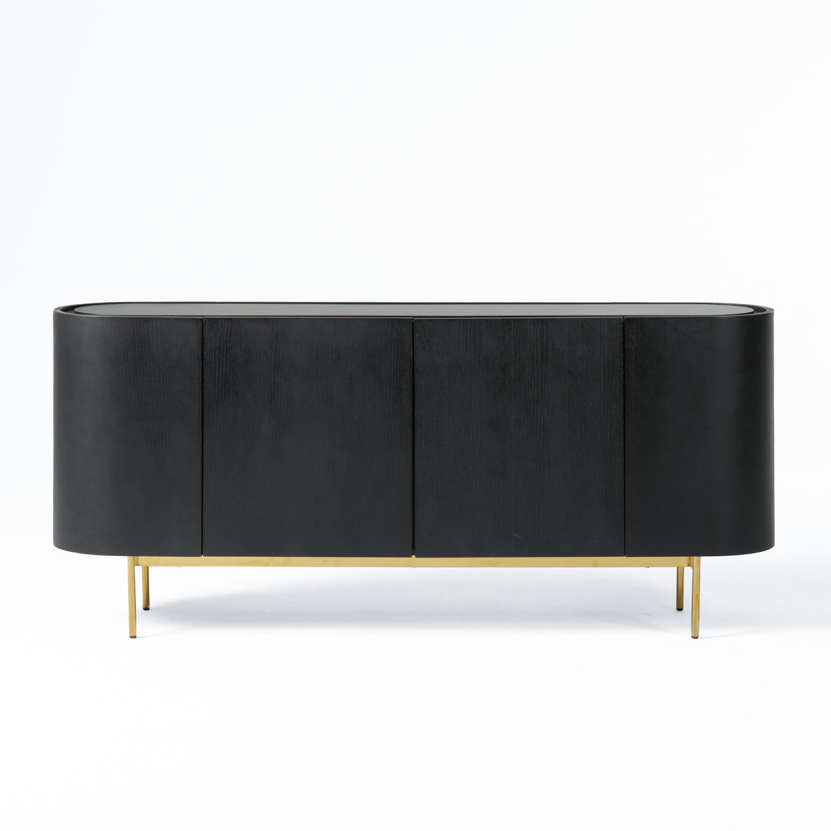 Bowie - Mid-Century Modern Black Oak + Brass Buffet by VIG Furniture - View 1