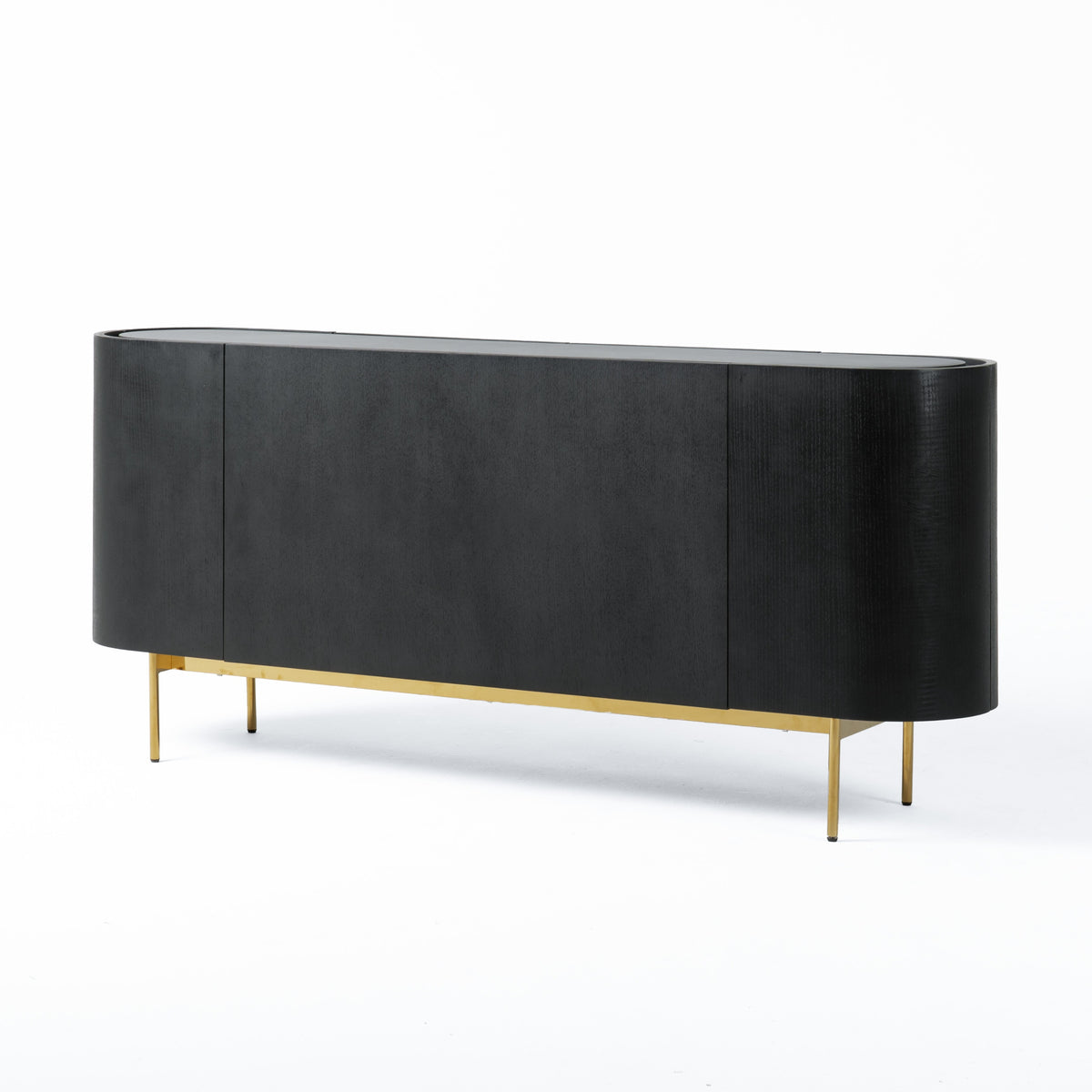 Bowie - Mid-Century Modern Black Oak + Brass Buffet by VIG Furniture - View 3