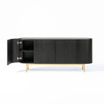 Bowie - Mid-Century Modern Black Oak + Brass Buffet by VIG Furniture - View 8