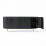 Bowie - Mid-Century Modern Black Oak + Brass Buffet by VIG Furniture - View 11