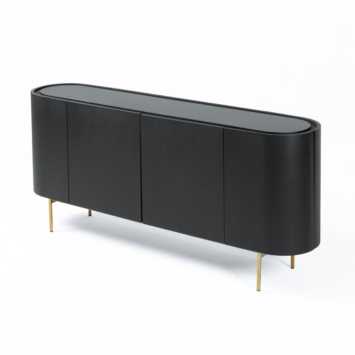 Bowie - Mid-Century Modern Black Oak + Brass Buffet by VIG Furniture - View 2