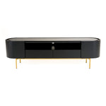 Bowie - Mid-Century Modern Black Oak + Brass TV Stand by VIG Furniture - View 1