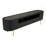 Bowie - Mid-Century Modern Black Oak + Brass TV Stand by VIG Furniture - View 7