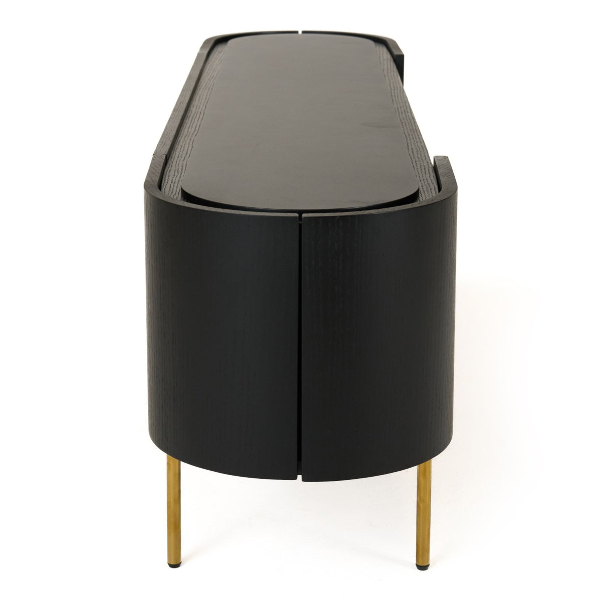 Bowie - Mid-Century Modern Black Oak + Brass TV Stand by VIG Furniture - View 8