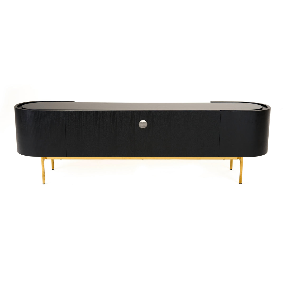 Bowie - Mid-Century Modern Black Oak + Brass TV Stand by VIG Furniture - View 9