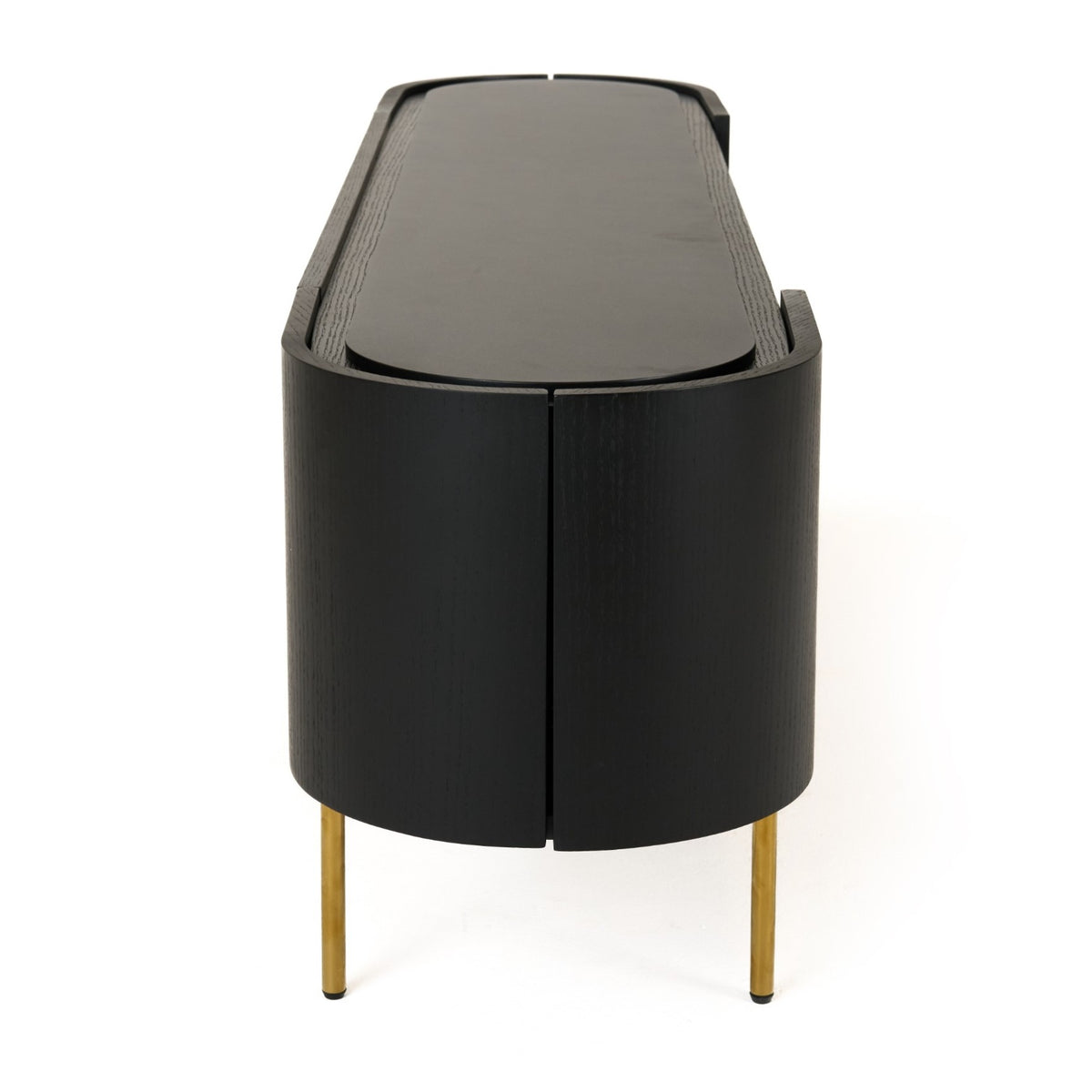 Bowie - Mid-Century Modern Black Oak + Brass TV Stand by VIG Furniture - View 6