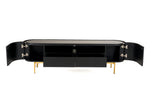 Bowie - Mid-Century Modern Black Oak + Brass TV Stand by VIG Furniture - View 3