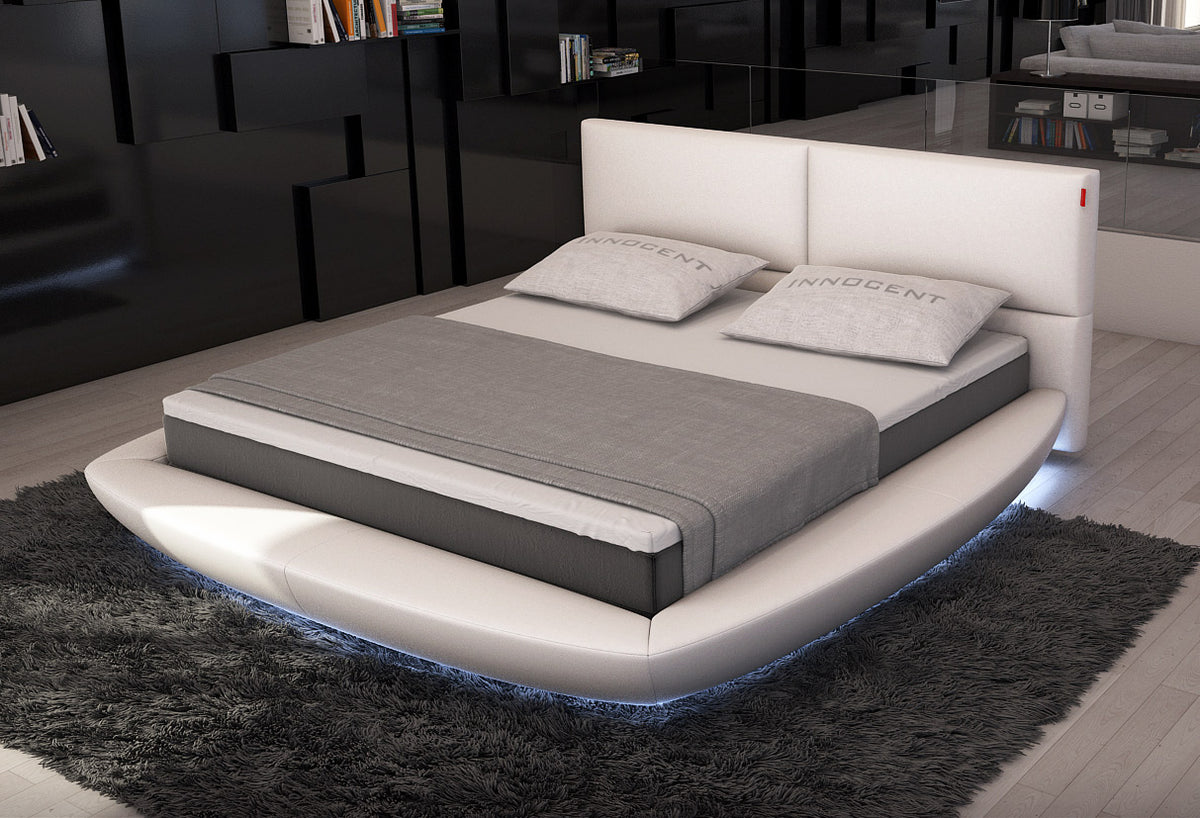 Queen Sferico Modern Eco-Leather Bed w/ LED Lights by VIG Furniture - View 1